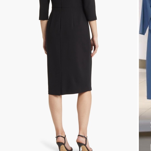 adrianna papell tie waist crepe sheath dress - Picture 6 of 10